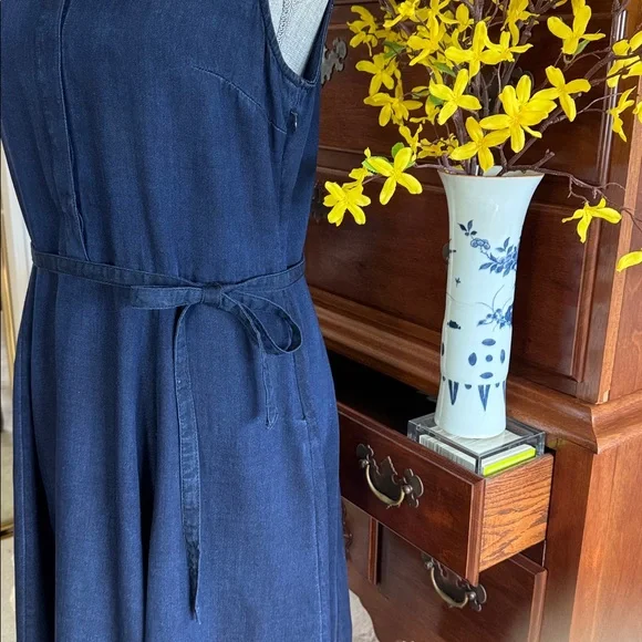 Banana Republic Chambray Denim Blue
Sleeveless Lyocell Shirtdress Size 10 - Picture 9 of 14